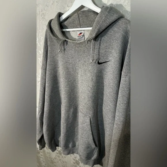 Nike Swoosh Heather Gray MADE IN USA OversizedVintage 90s Hoodie XLARGE